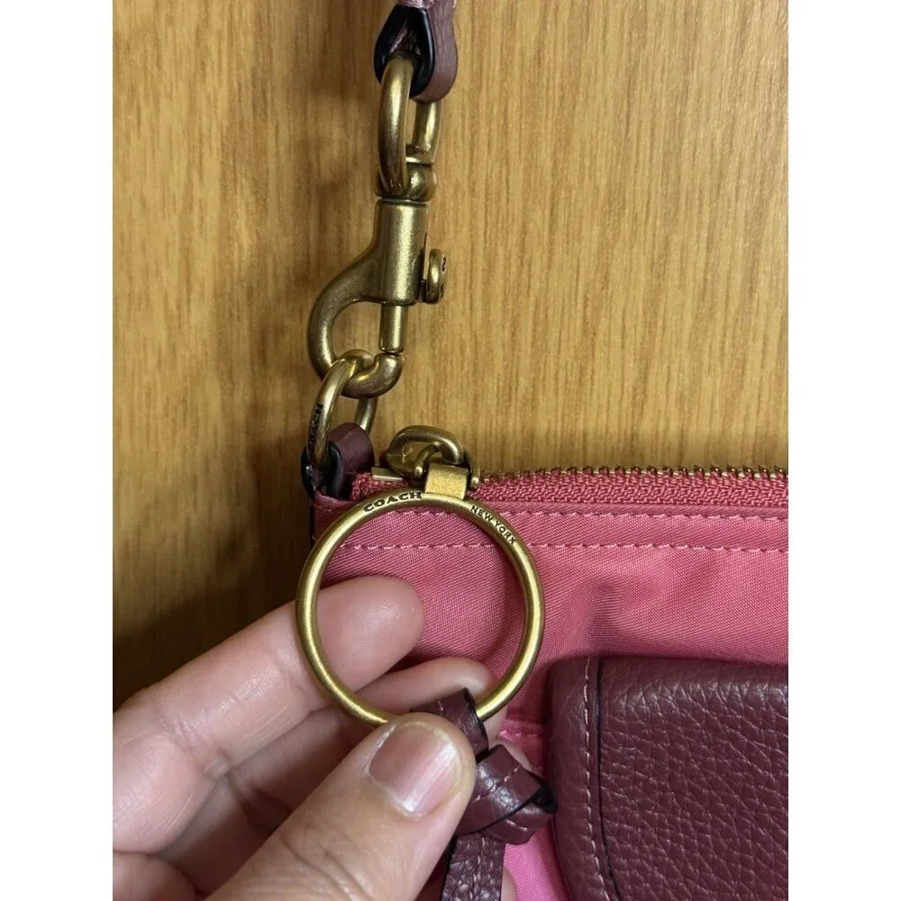 COACH Cargo Crossbody Bag Colorblock Nylon Pink Burgundy Style No 945